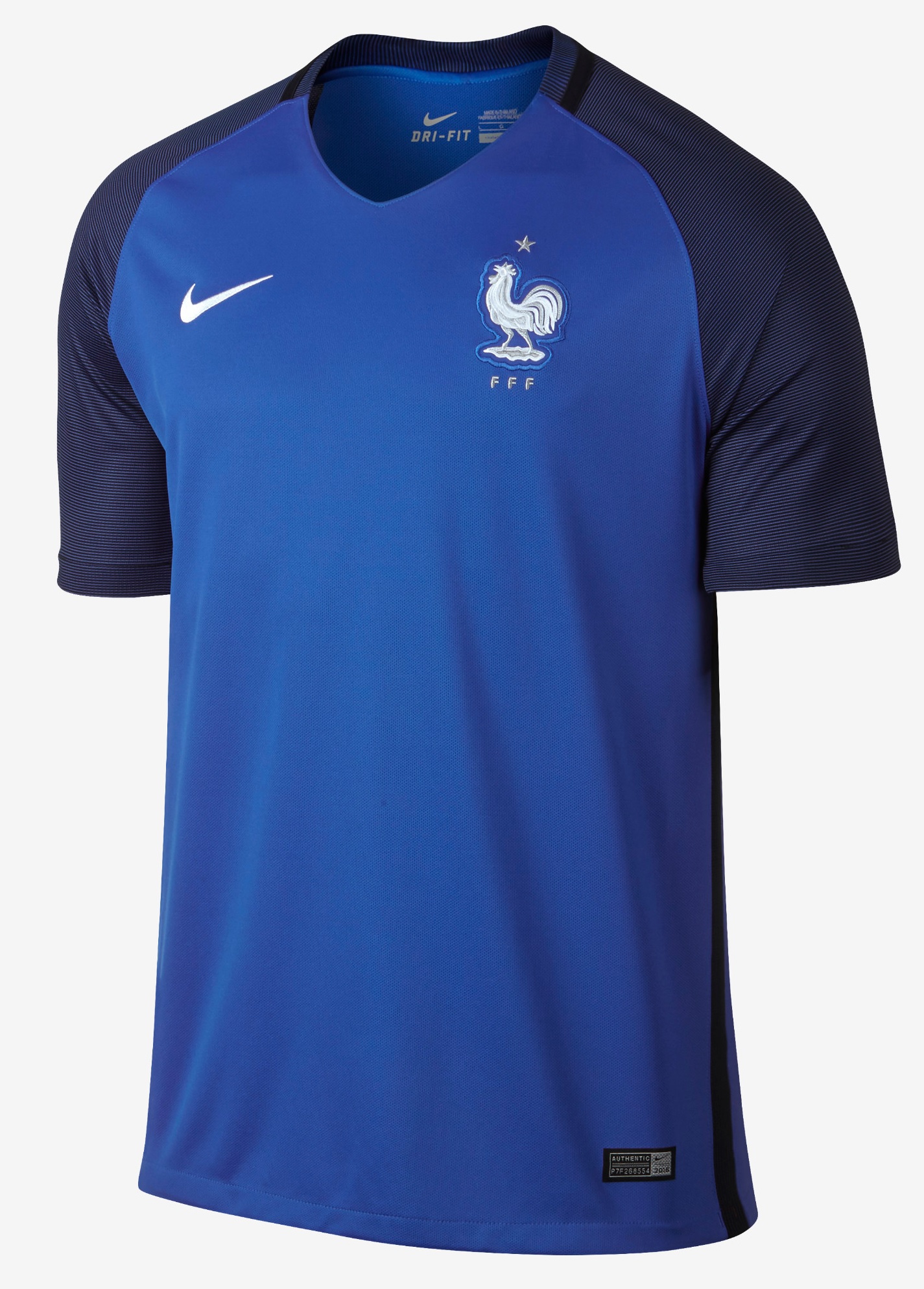 etiket duim ijs Frankrijk thuisshirt EK 2016 - Nike Frankrijk shirt 16/17