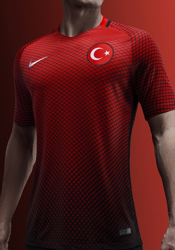 vonk Panter aluminium Turkije thuisshirt 2016 - Turkye Euro 2016 home kit